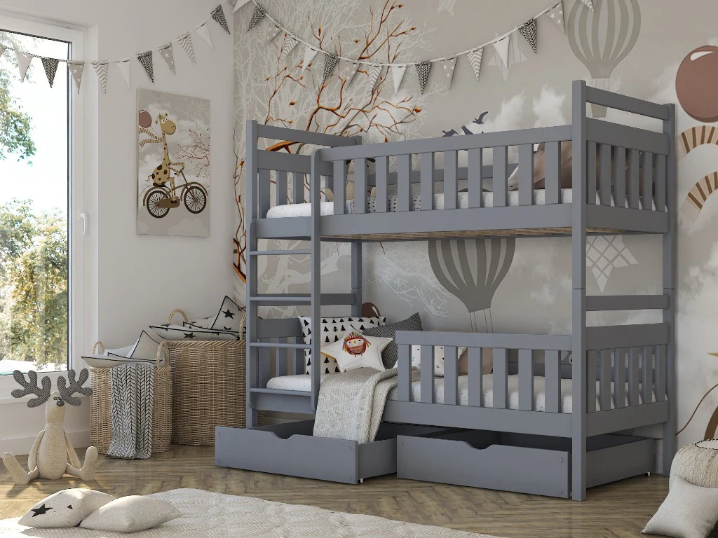 Wooden Bunk Bed Monika with Storage - Image 11