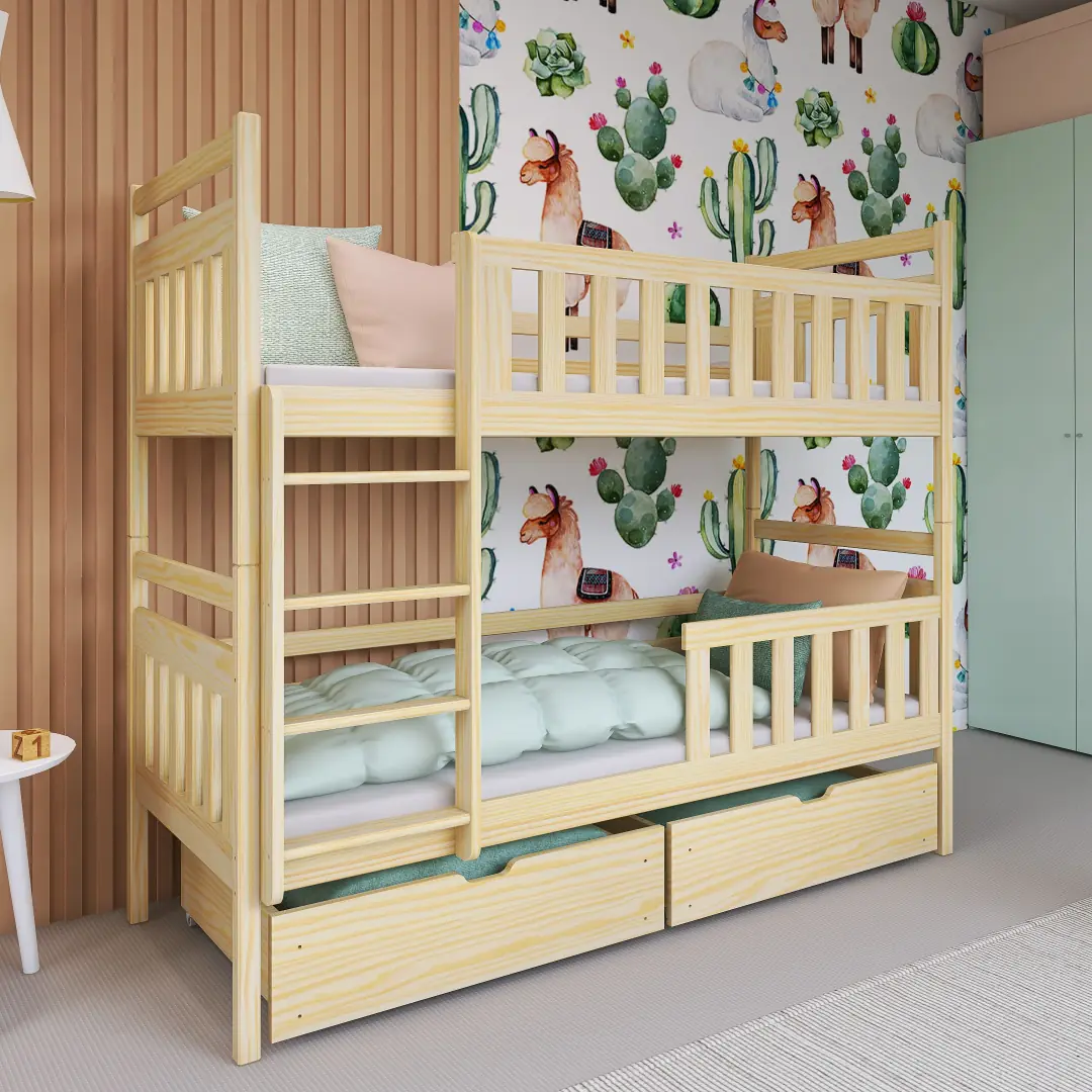 Wooden Bunk Bed Monika with Storage - Image 12