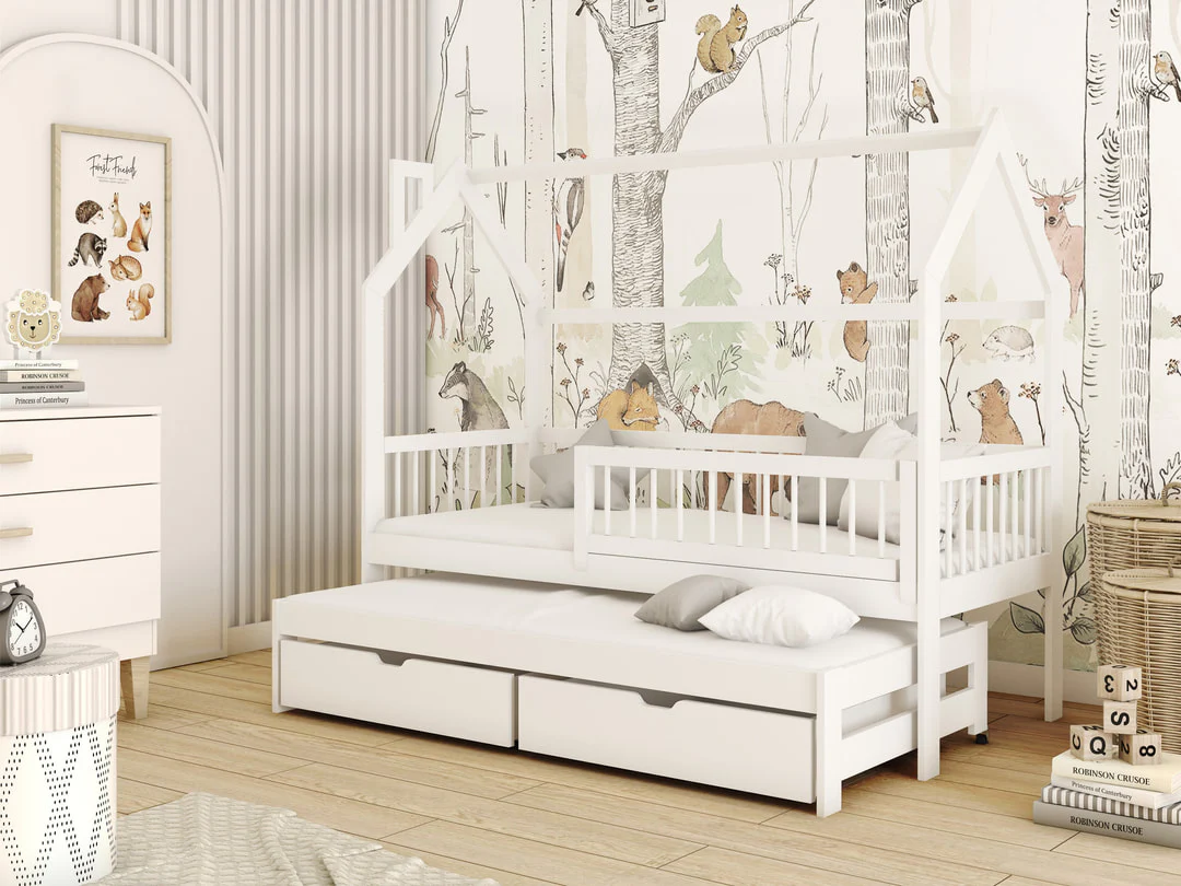 Wooden Single Bed Papi With Trundle - Image 3