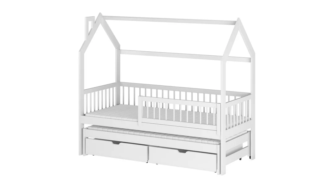 Wooden Single Bed Papi With Trundle - Image 4