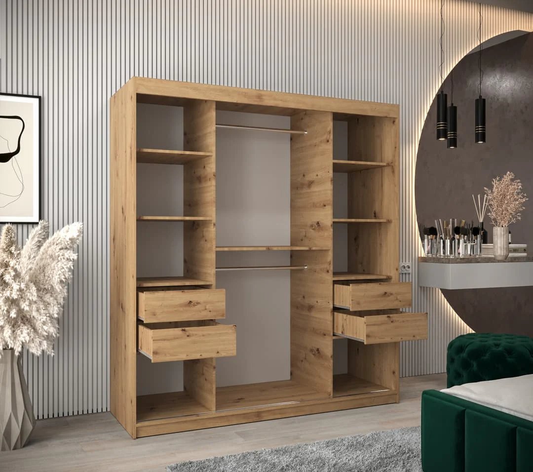 York Sliding Door Wardrobe 180cm - Image 8